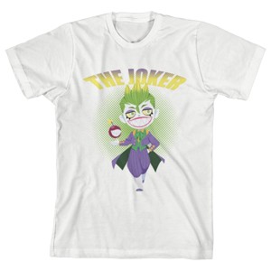 Boy's White Tee, Chibi Joker Full-Body Toddler Boy to Youth Boy - 1 of 1