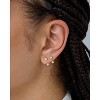 14K Gold Plated Double Half Huggie Earring Jacket Set, with Heart Ball CZ Screwback Studs, Sterling Silver Posts Statement Jewelry - 2 of 4