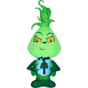 Grinch Christmas Airblown Inflatable Little Grinch, 4 ft Tall, Green - 1 of 4