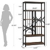 Tribesigns 5-Tier Industrial Etagere Bookcase, 70.86"Tall Bookshelves with 6 Open Storage Shelf, for Living Room Home Office, Rustic Brown - 2 of 4