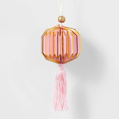 Paper Lantern with Tassel Christmas Tree Ornament Pink - Wondershop™