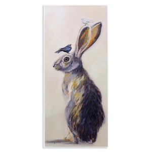 Stupell Industries Minimal Rabbit & Perched Birds Wall Plaque Art - 1 of 4
