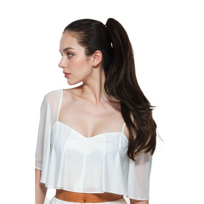 Alilang 22-Inch Layered Claw Clip Ponytail Extension with Adjustable Drawstring and Breathable Net