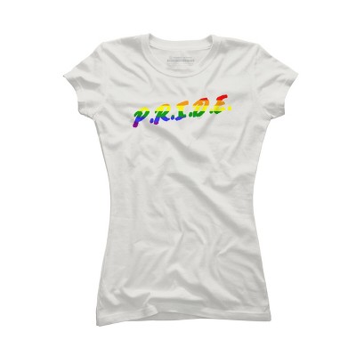 Adult Design By Humans Rainbow Colored Pride Letters By EsskayDesigns T-Shirt