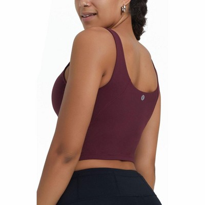 DOMETOUR Yoga Top U-Shaped Back Yoga With Mid-support Sports Bra For Women