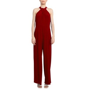 EG PRO Women Jersey Jumpsuit Crossed Neck Sleeveless Keyhole Back Solid - 1 of 4