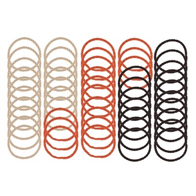 Unique Bargains Women's Spiral Pattern Hair Ropes Brick Red Black Khaki 50 Pcs
