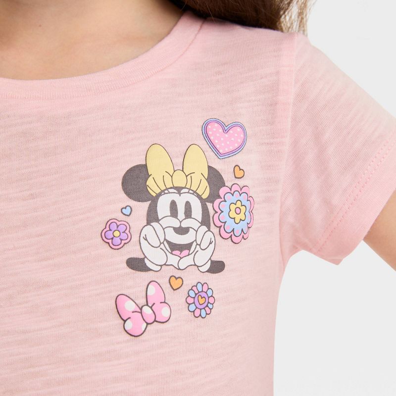 Toddler Girls&#39; Disney Minnie Mouse Short Sleeve Graphic T-Shirt - Rose Pink, 2 of 4