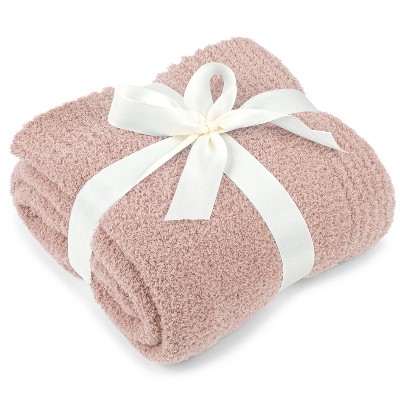 Taupe Tan Plush Knit Reversible Fleece Throw Blanket
