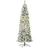 HOMCOM 7.5 FT Pre-Lit Snow-Flocked Slim Douglas Fir Artificial Christmas Tree with Realistic Branches, 350 LED Lights and 641 Tips - 4 of 4