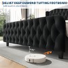 Diamond Button High-Back Upholstered Bed, Modern High Platform Bed Frame, Solid Wood with Soft and Comfortable Sponge Velvet, Bedroom Furniture - 3 of 4