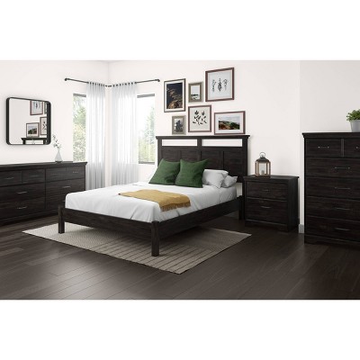 South Shore Versa 6 Drawer Double Dresser Rubbed Black: Laminated Particle Board Bedroom Storage