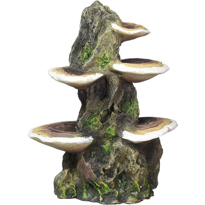 Penn-Plax Mushrooms on Rock Aquarium Ornament, Medium/5.5" x 4" x 7.5"