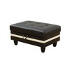 DOMETOUR Modern Semi PU Leather Storage Ottoman for Living Room or Bedroom Black & White - 3 of 4