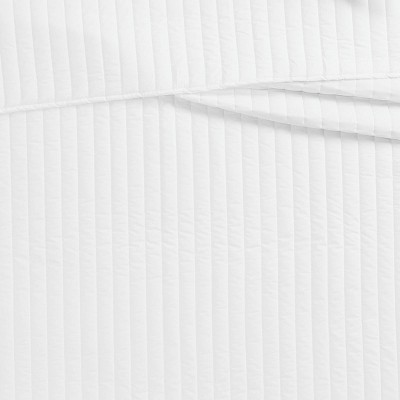 White Cotton Percale Full Quilt Set with Shams