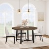 47 in Round Dining Table for 4, Wooden Circle Dinner Table, Heavy Duty Metal Pedestal, Round Pedestal Kitchen Tables for Dining Room - 2 of 4