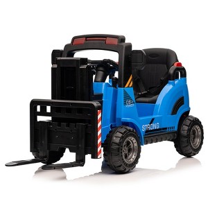 12V Kids Ride On Forklift Truck with Remote Control - Liftable Forks & Pallet Included - Educational Construction Vehicle Toy - 1 of 4