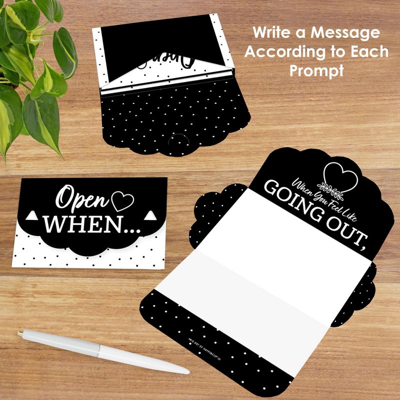 Big Dot of Happiness Black and White Wedding - Date Night Cards for Couples Gift Box Kit - Open When Letters - Set of 8, 3 of 10