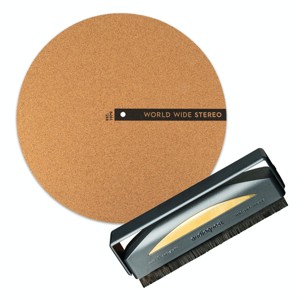 World Wide Stereo Record Care Kit with 12" Modern Series Cork Slipmat and Anti-Static Record Brush - 1 of 4