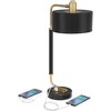 Possini Euro Design Myles 24" High Small Modern Glam Luxe Desk Lamps Set of 2 Dual USB Ports Black Gold Metal Home Office Living Room Charging Bedroom - 3 of 4