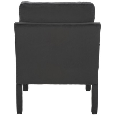 Mid-Century Black Velvet Accent Chair with Pine Wood Frame