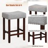 Tangkula Set of 4 Bar Stools Counter Height Saddle Kitchen Chairs w/ Wooden Legs - 4 of 4