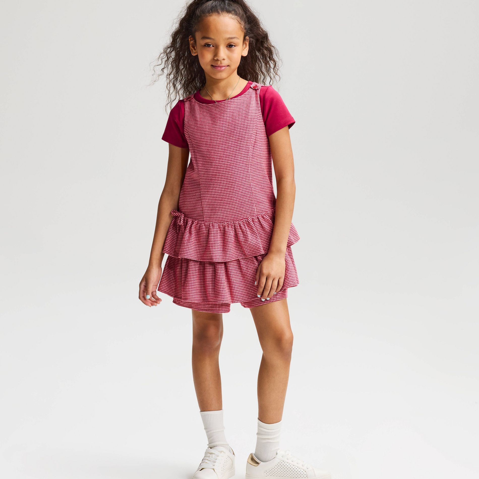Girls' Ruffle Drop Waist Romper - Cat & Jack™ Cherry Red S