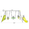 NAYSAYE Playground Slide Swing Set with Net Swing and Mini Slide for Outdoor Backyard Play, Green, 53.55"*70.87"*81.79" - 3 of 4