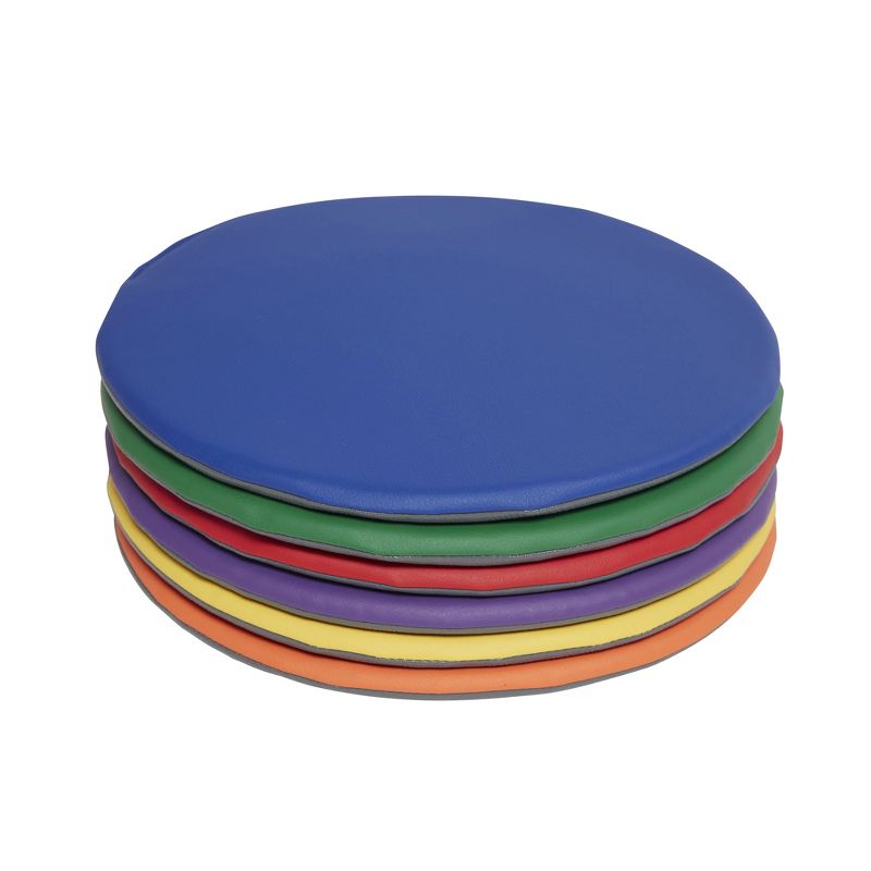 ECR4Kids SoftZone Colorful Floor Pads, Round Foam Cushions, Flexible Seating, 6-Piece, 1 of 10
