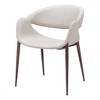 HomeRoots Set of Two Beige and Brown Upholstered Faux Leather Open Back Dining Arm Chairs - 4 of 4