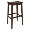 Plank+Beam 30" Bar Stool, Wood Modern Kitchen Stool, Saddle Seat Backless Bar Height Chair with Metal Footrest - 2 of 4