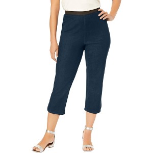 Jessica London Stretch Denim Crop Jeggings - 1 of 4