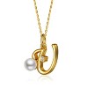 Personalized 14K Gold Plated Initial Pearl Pendant Necklace for all ages: A Charming gold Elegant Keepsake Gift - 3 of 3
