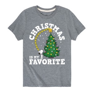 Boys' - Peanuts - Christmas Is My Favorite Short Sleeve Graphic T-Shirt - 1 of 4