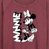 Women's - Disney - Minnie Black And White Lightweight French Terry Wide Neck Long Sleeve Shirt - 2 of 4