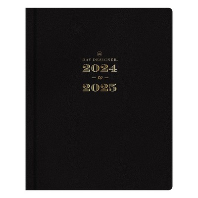 Day Designer 2024-25 Weekly/Monthly Planner 10"x8" Bookbound Black: Agenda, Calendar, Adult Stationery, Tabs