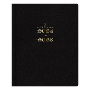 Day Designer 2024-25 Weekly/Monthly Planner 10"x8" Bookbound Black: Agenda, Calendar, Adult Stationery, Tabs - 1 of 4