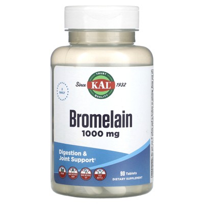 KAL Bromelain, 90 Tablets (500 mg per Tablet)