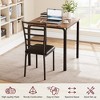 3-Piece Kitchen Dining Room Table Chair Set, Modern Dinette Set for 2, 2 Metal-Back Chairs, for Dinette, Kitchen, Dining Room - 2 of 4