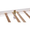 VASIP Queen Pine Wood Bed Frame - White Upholstered Headboard & Panel Footboard with 2 Side Rails - 4 of 4
