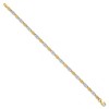 Black Bow Jewelry 14k Two Tone Gold, 3.5mm Puffed Link Chain Bracelet, 7.25 Inch - 2 of 4