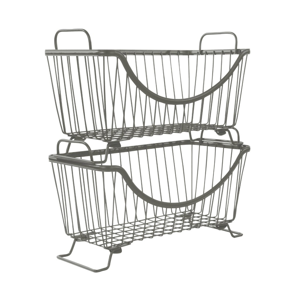 Photos - Other interior and decor Spectrum Diversified Ashley Small Stacking Basket Silver