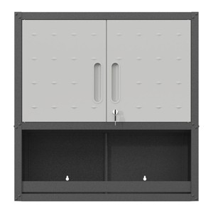 GlasFlength Decorative Storage Cabinets Metal Storage Cabinet Tool Storage Cabinet Locking Storage Cabinet for Workshop, Gray, 29.53"*11.81"*30.31" - 1 of 4