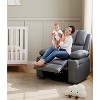 27 Inch Oversized Recliner Chair - Extra Wide PU Leather Sofa - Comfortable Manual Recliner for Living Room - Creamy - 4 of 4