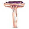 Everly Jewelry – 14K Pink Gold 2 1/3 TGW Amethyst and Diamond Fashion Ring - 4 of 4