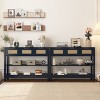 ORRD 43.3” Farmhouse Sofa Table with 3 Drawers & 2 Shelves, Entryway Console Table with Rattan Design, Adjustable Shelf & Anti-Tip Strap - 4 of 4