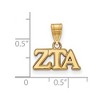Black Bow Jewelry 14k Yellow Gold Plated Sterling Silver Zeta Tau Alpha Greek Life Medium Pendant - 2 of 3
