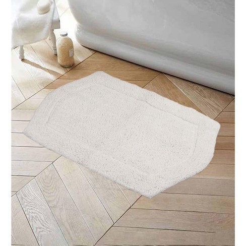 Home Weavers Classy Bathmat Collection 100 % Absorbent Soft Cotton 3 Piece Bath Rug Set with Contour, White