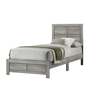 Twin Size Platform Bed with Clean-lined Headboard