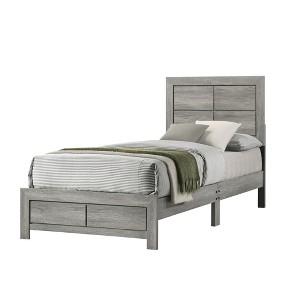 Twin Size Platform Bed with Clean-lined Headboard - 1 of 4